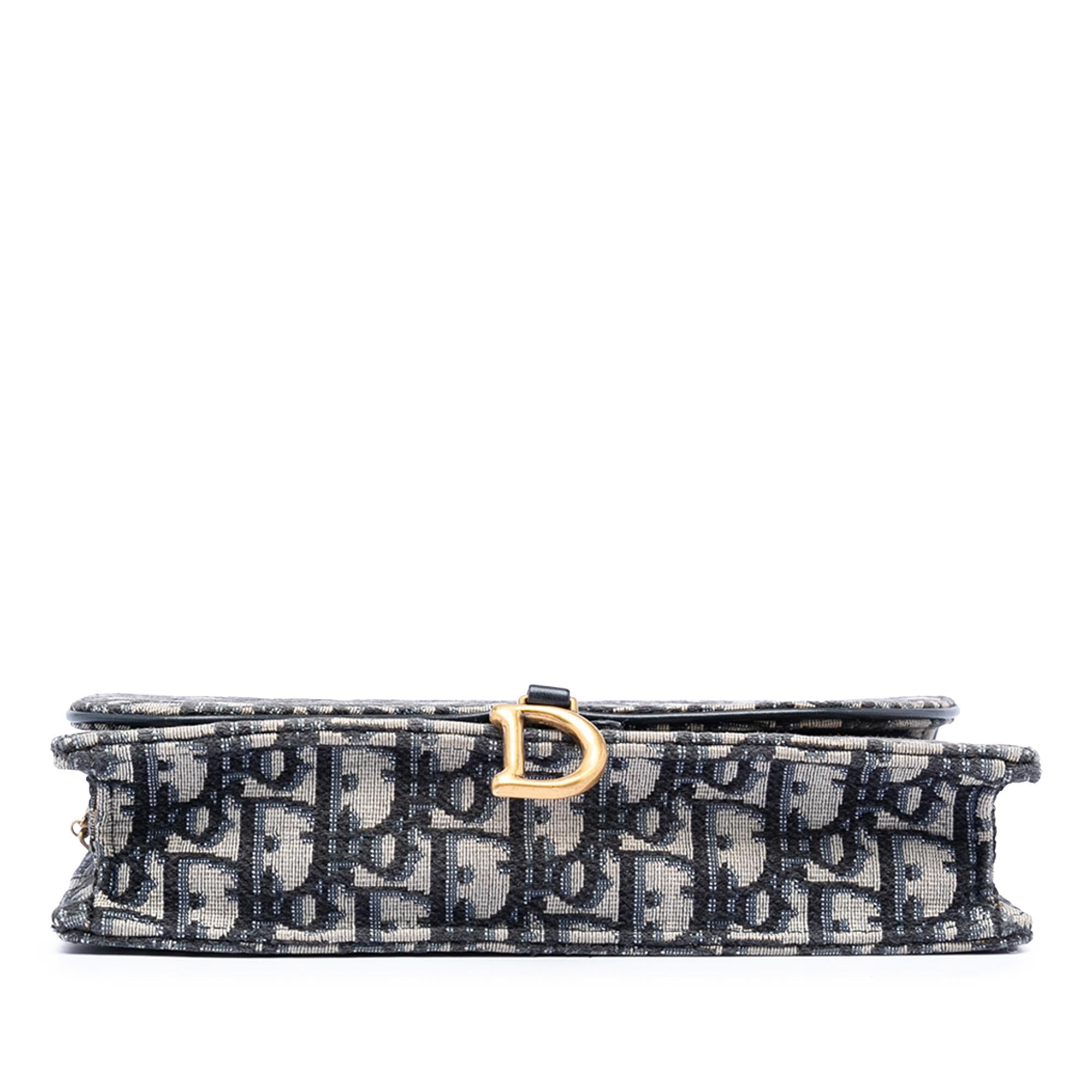 Dior Oblique Canvas Saddle Pouch Wallet on Chain