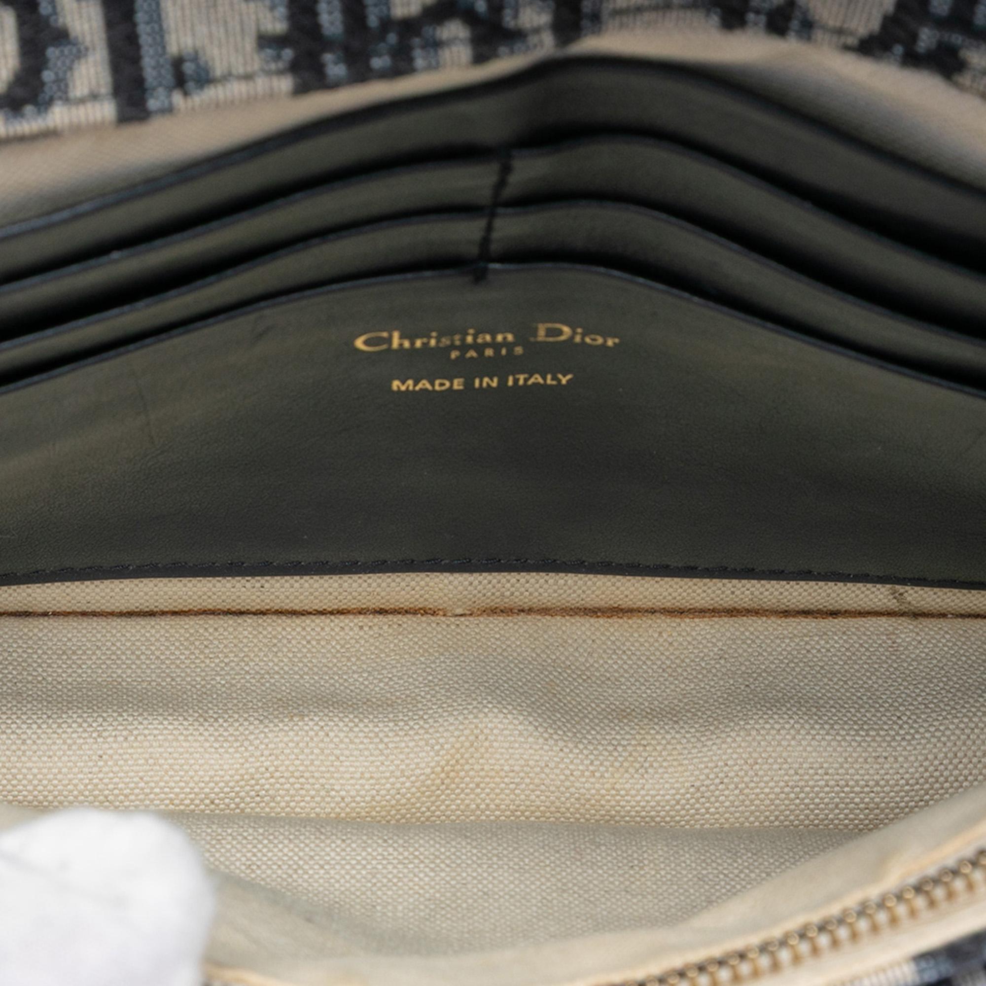 Dior Oblique Canvas Saddle Pouch Wallet on Chain