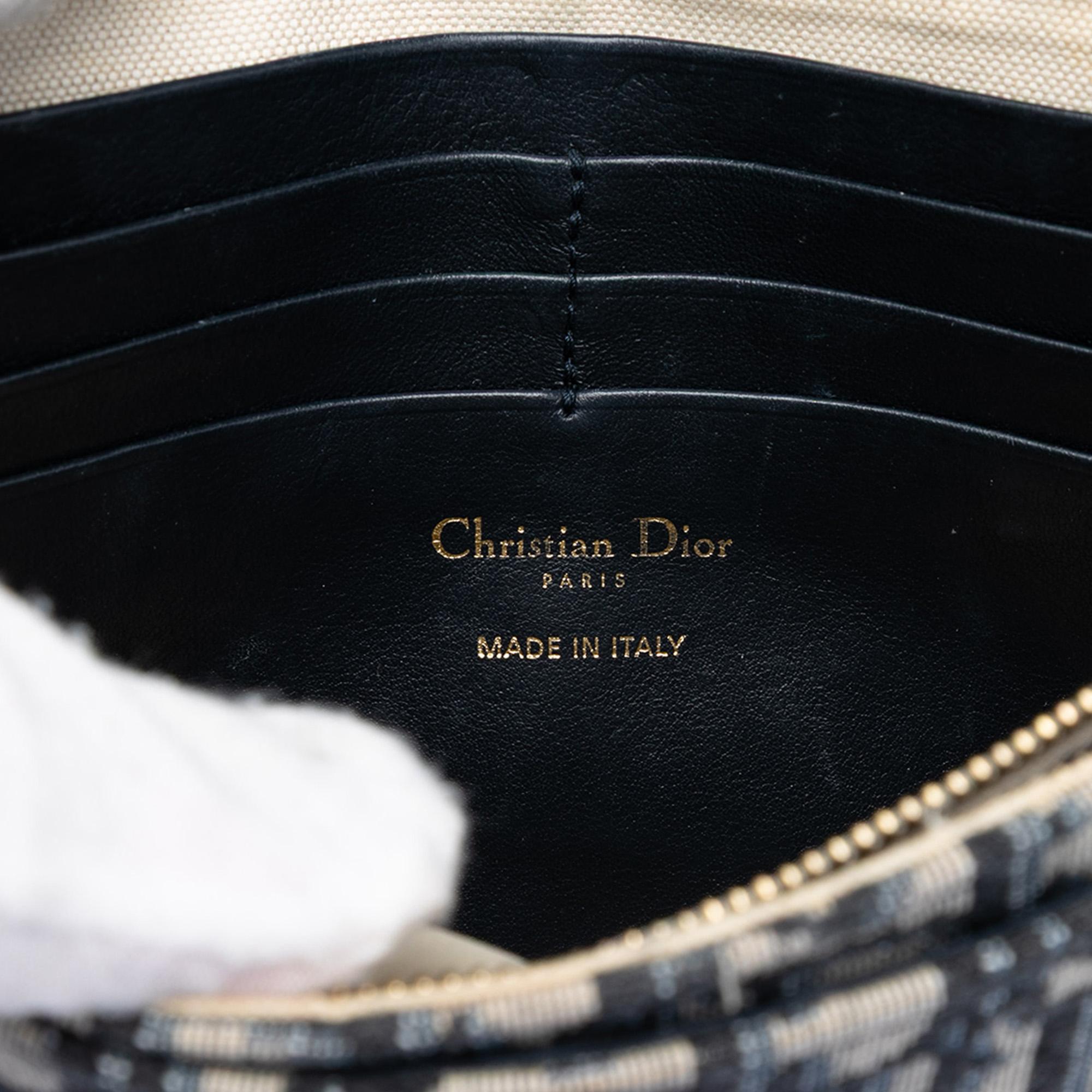Dior Oblique Canvas Saddle Pouch Wallet on Chain