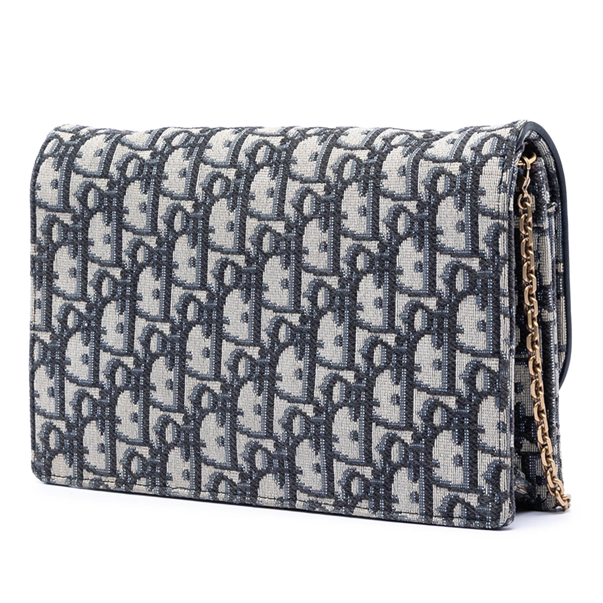 Dior Oblique Canvas Saddle Pouch Wallet on Chain