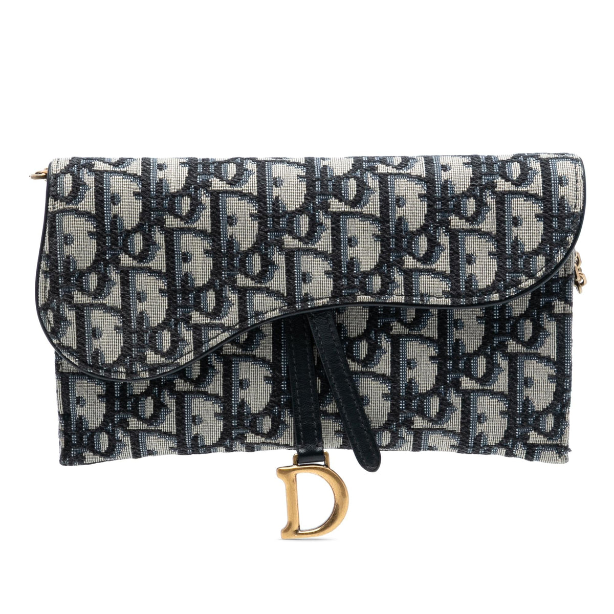 Dior Oblique Canvas Saddle Wallet On Chain