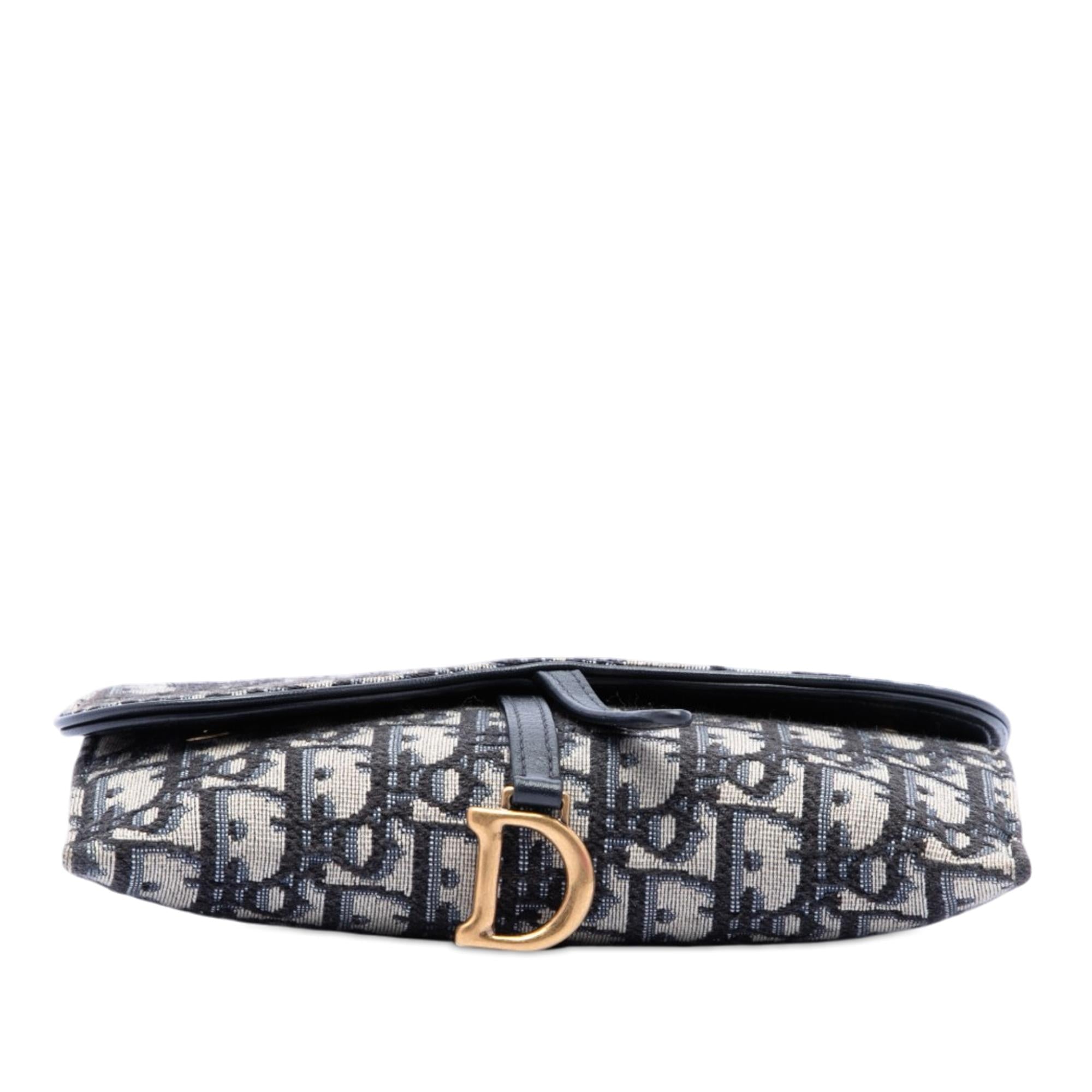 Dior Oblique Canvas Saddle Wallet On Chain