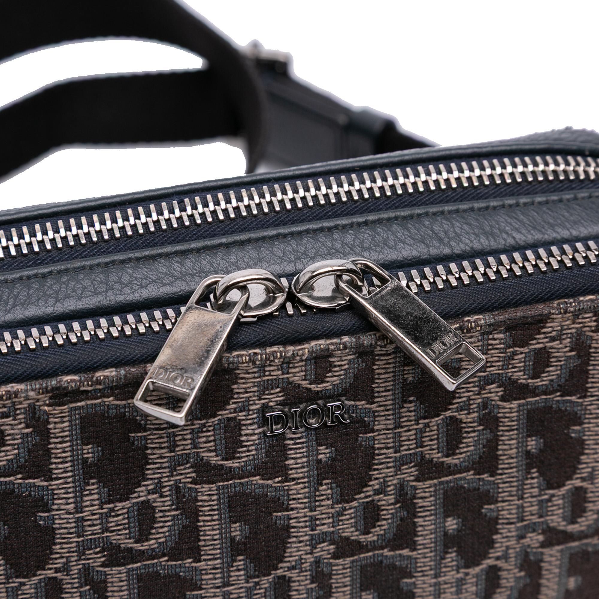 Dior Oblique Canvas Zipped Pouch with Strap