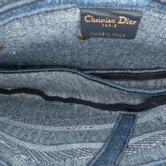 Dior Oblique Denim Embroidered Saddle Bag