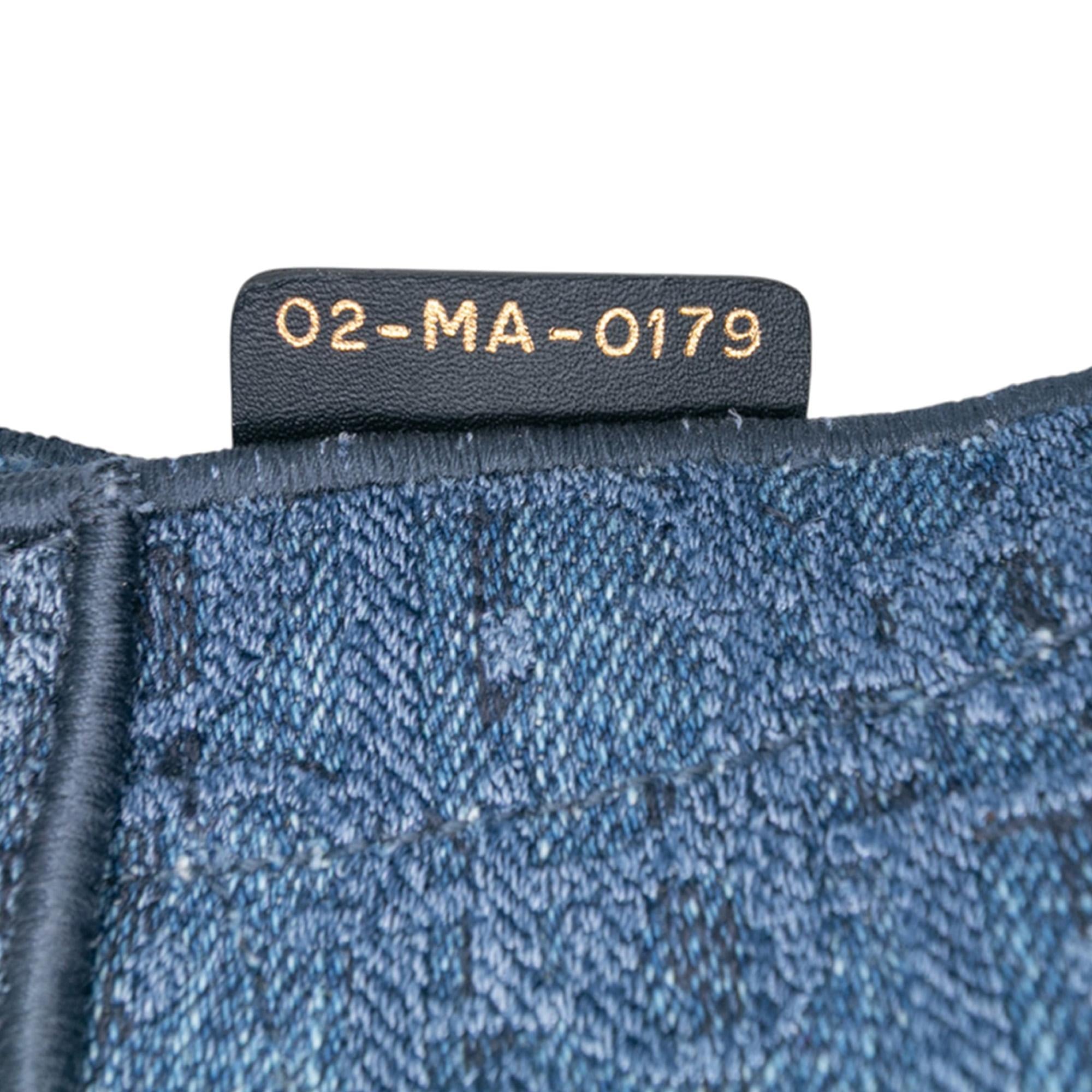 Dior Oblique Denim Embroidered Saddle Bag