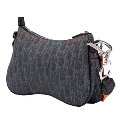 Dior Oblique Denim Flight Double Saddle Crossbody