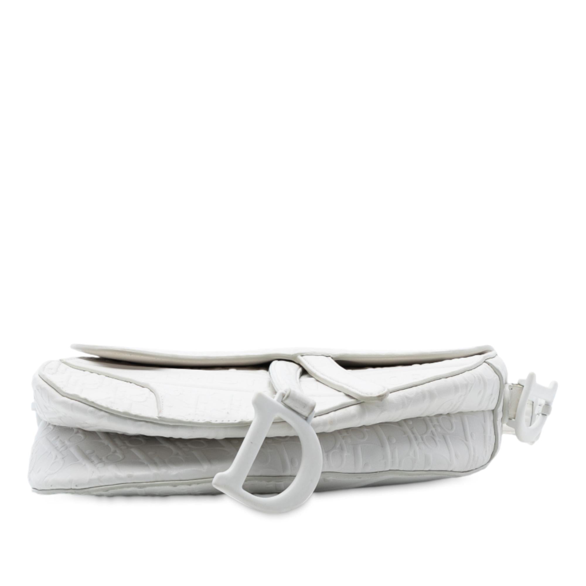 Dior Oblique Embossed Calfskin Saddle Bag