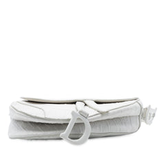 Dior Oblique Embossed Calfskin Saddle Bag