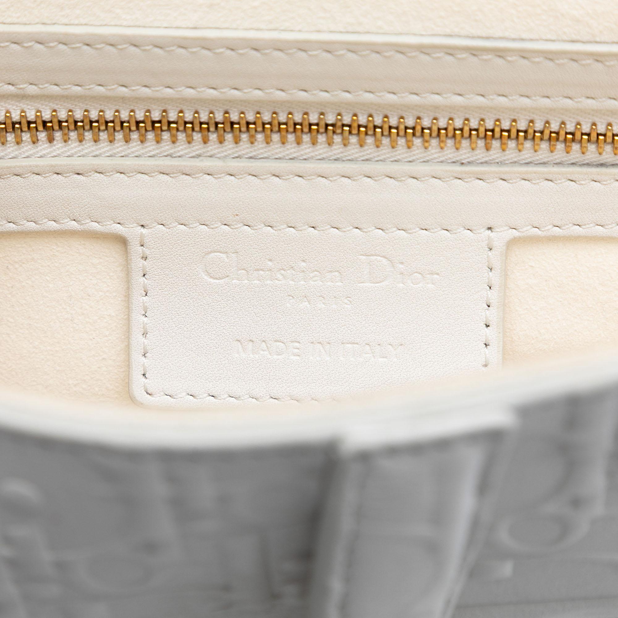 Dior Oblique Embossed Calfskin Saddle Bag