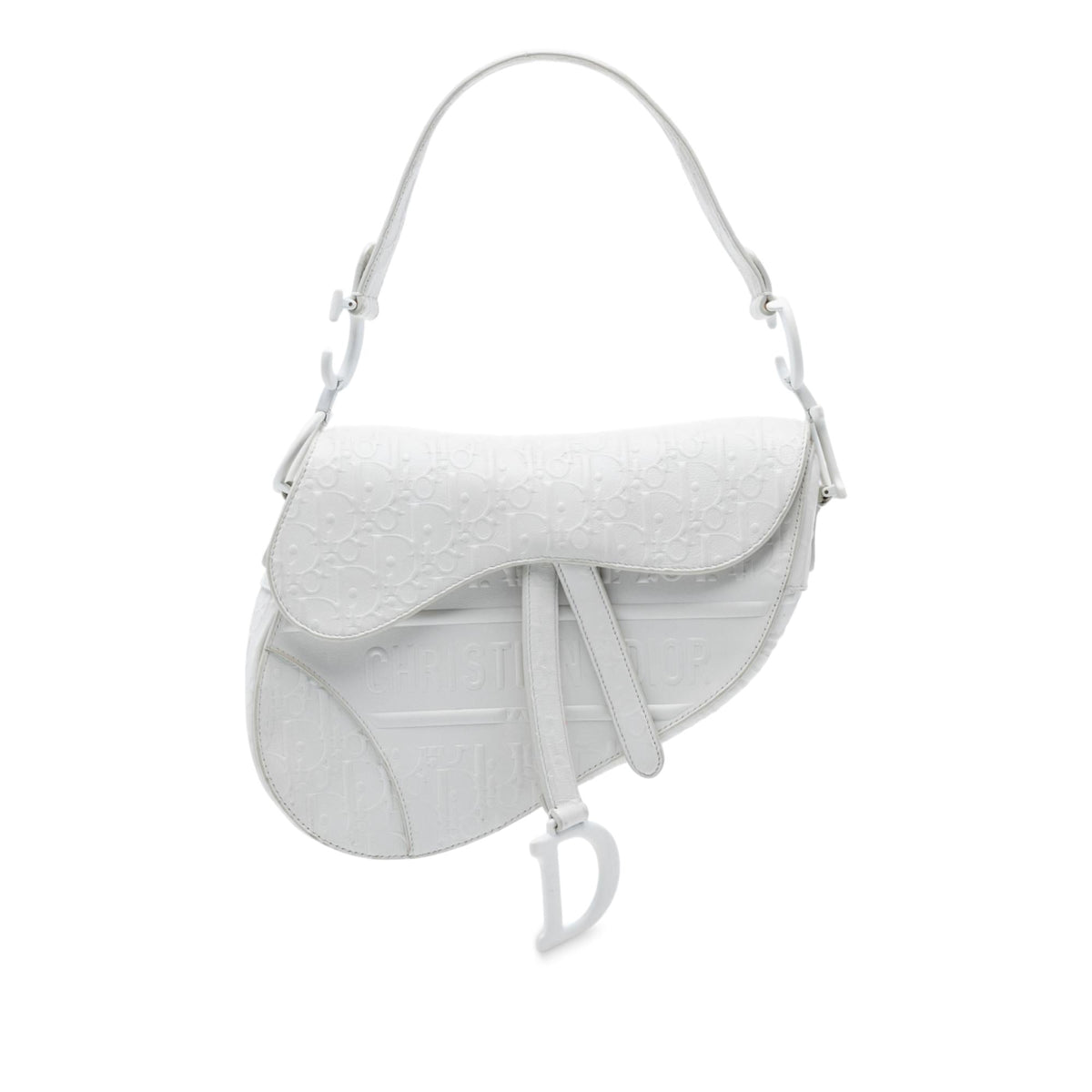 Dior Oblique Embossed Calfskin Saddle Bag