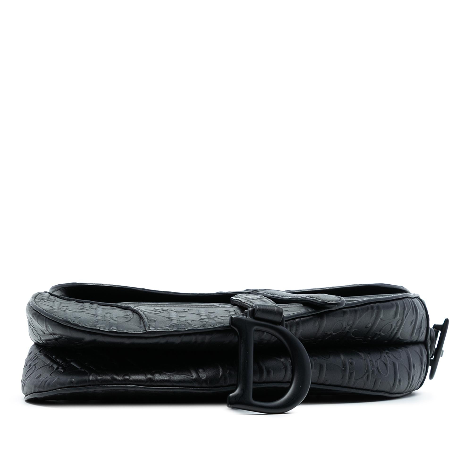 Dior Oblique Embossed Calfskin Saddle Bag