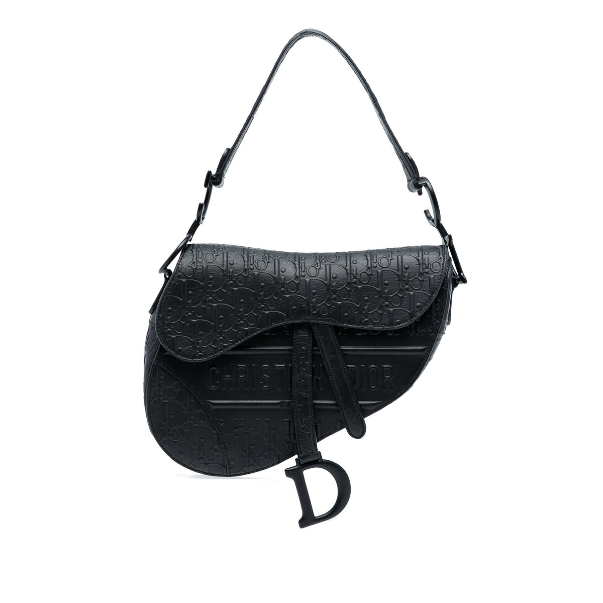 Dior Oblique Embossed Calfskin Saddle Bag