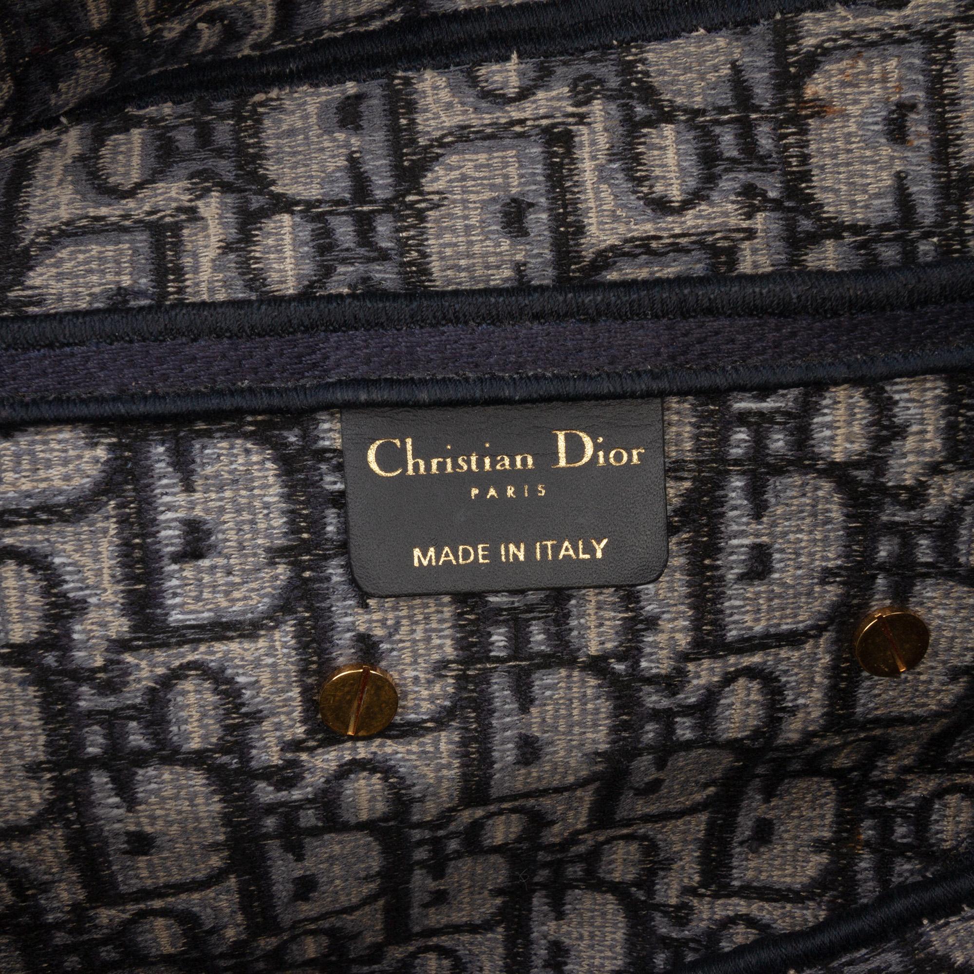 Dior Oblique Embroidered Canvas Saddle Bag