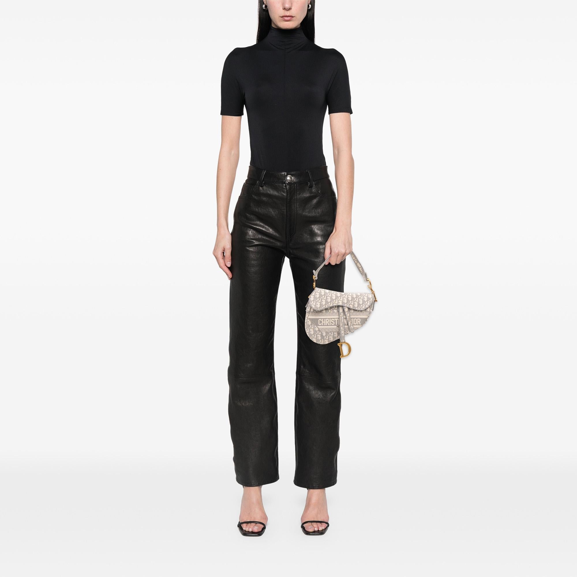 Dior Oblique Embroidered Canvas Saddle Bag
