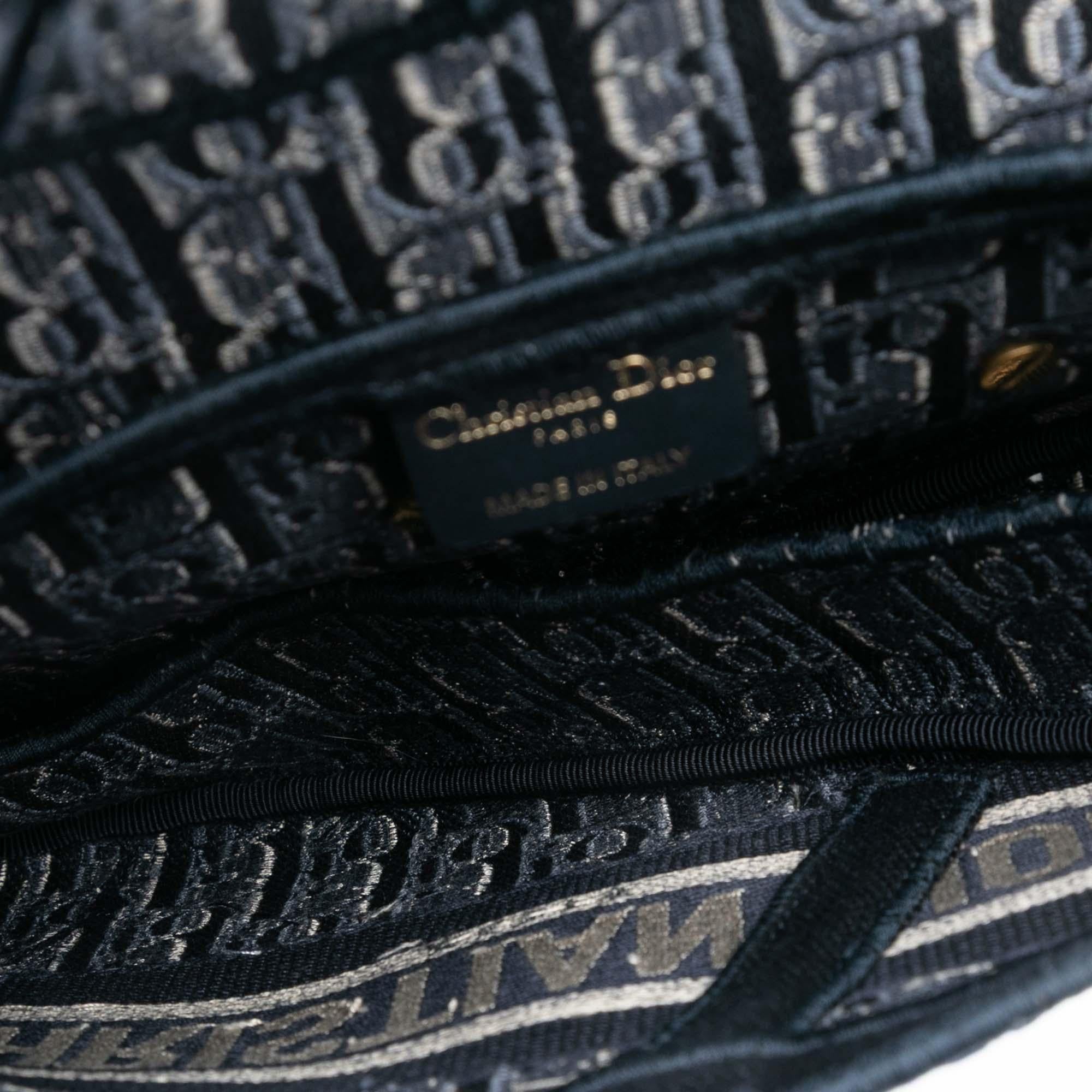 Dior Oblique Embroidered Canvas Saddle Bag