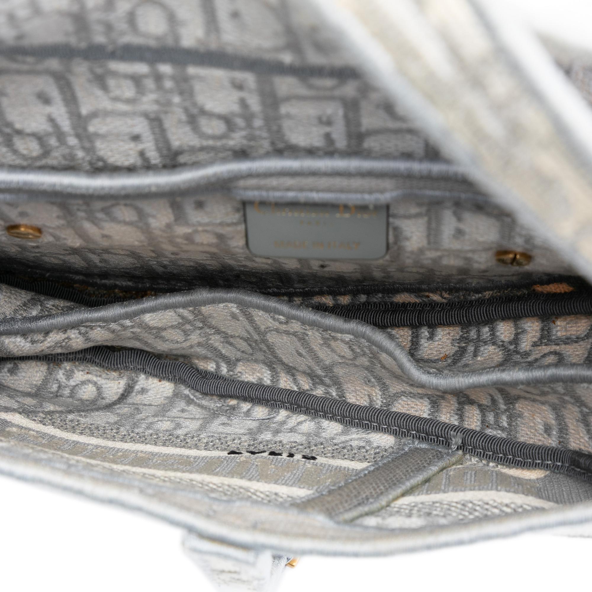 Dior Oblique Embroidered Canvas Saddle Bag