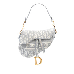 Dior Oblique Embroidered Canvas Saddle Bag