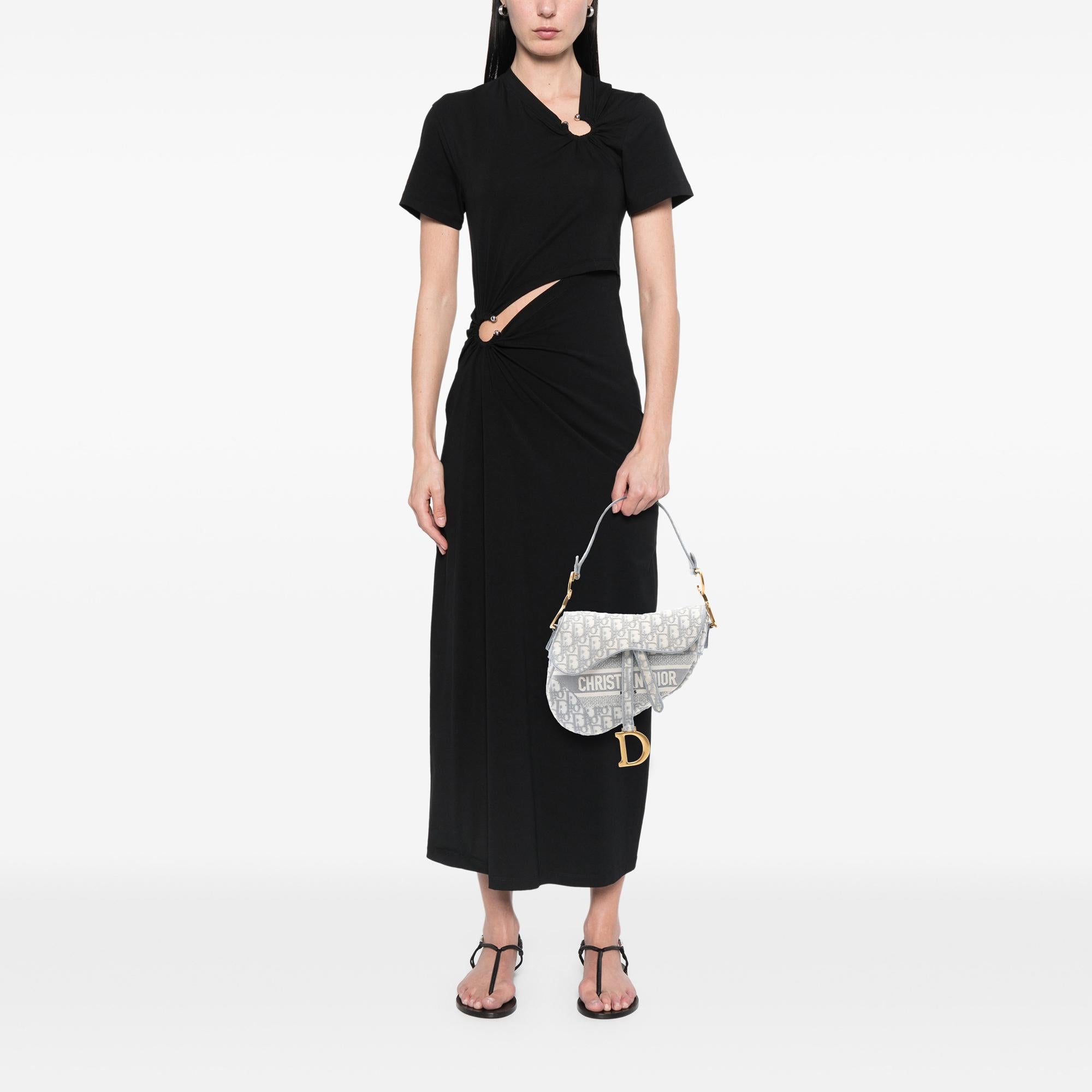 Dior Oblique Embroidered Canvas Saddle Bag