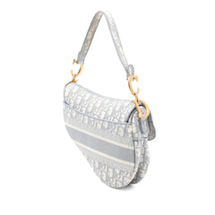 Dior Oblique Embroidered Canvas Saddle Bag