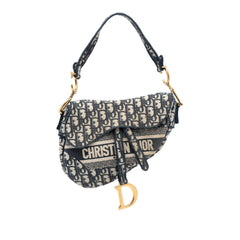 Dior Oblique Embroidered Canvas Saddle Bag