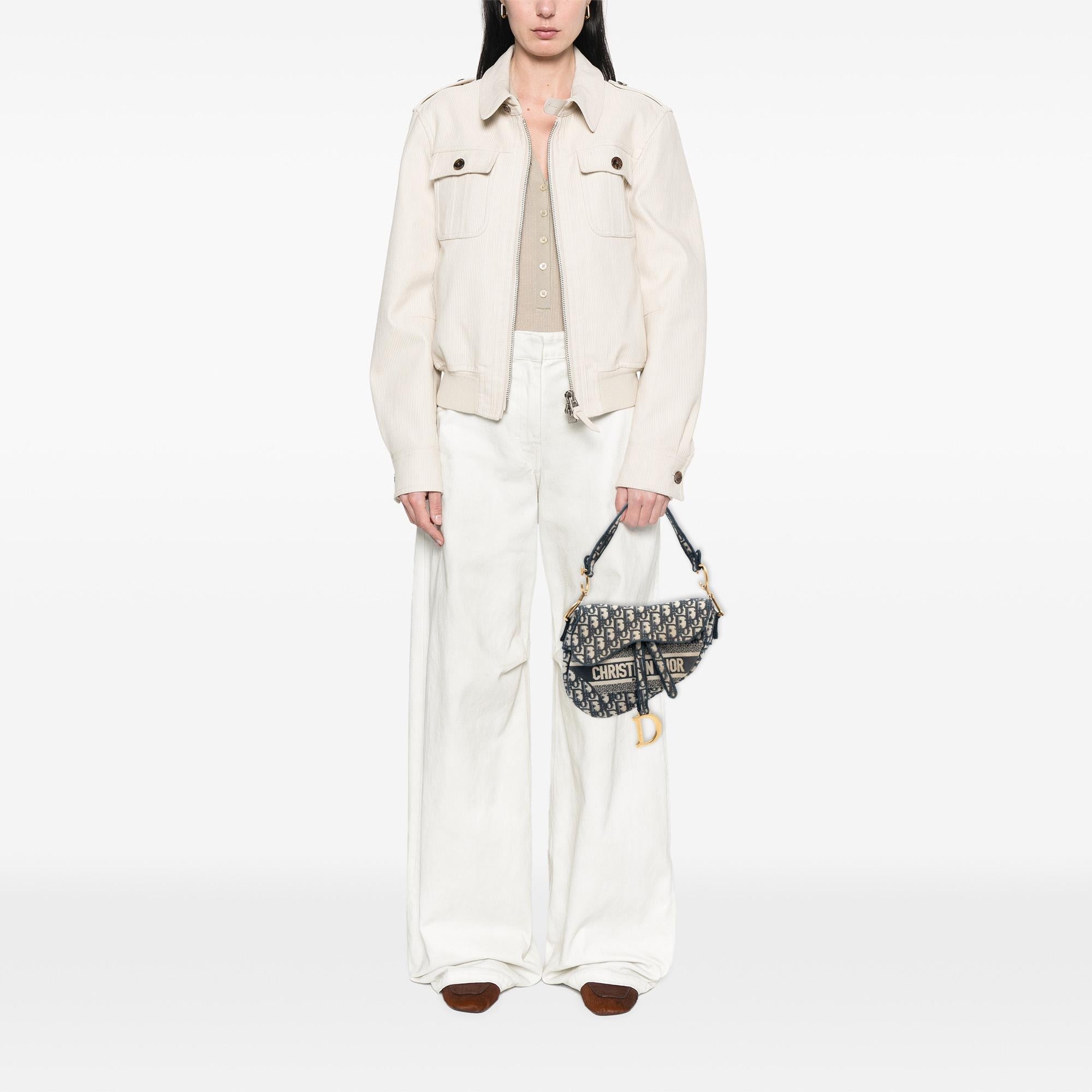 Dior Oblique Embroidered Canvas Saddle Bag