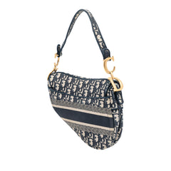 Dior Oblique Embroidered Canvas Saddle Bag