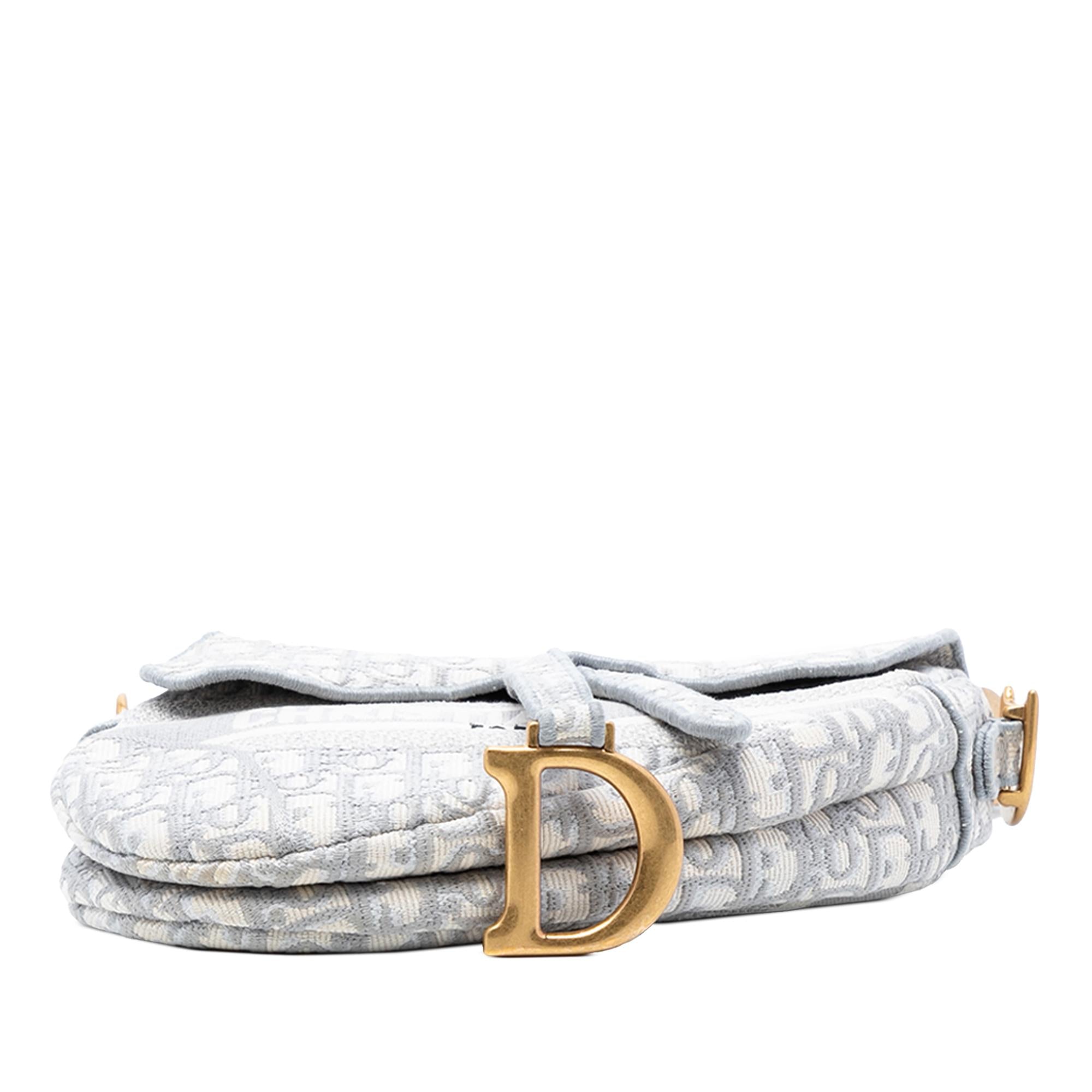 Dior Oblique Embroidered Canvas Saddle Bag