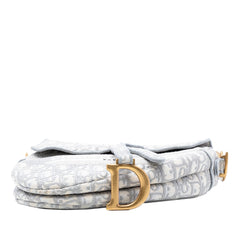 Dior Oblique Embroidered Canvas Saddle Bag