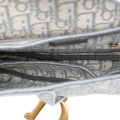 Dior Oblique Embroidered Canvas Saddle Bag