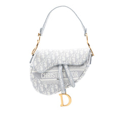 Dior Oblique Embroidered Canvas Saddle Bag