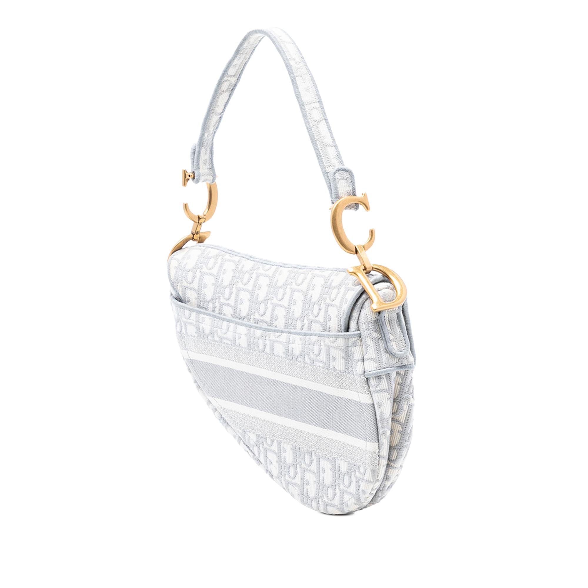 Dior Oblique Embroidered Canvas Saddle Bag
