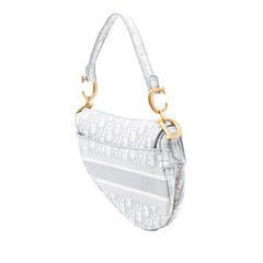 Dior Oblique Embroidered Canvas Saddle Bag