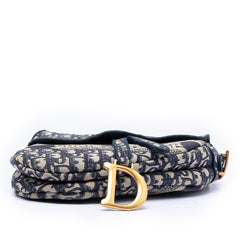Dior Oblique Embroidered Canvas Saddle Bag