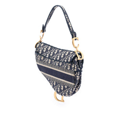 Dior Oblique Embroidered Canvas Saddle Bag