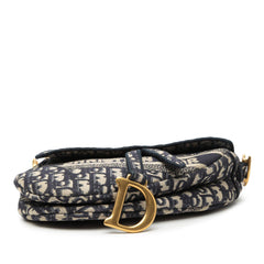 Dior Oblique Embroidered Canvas Saddle Bag