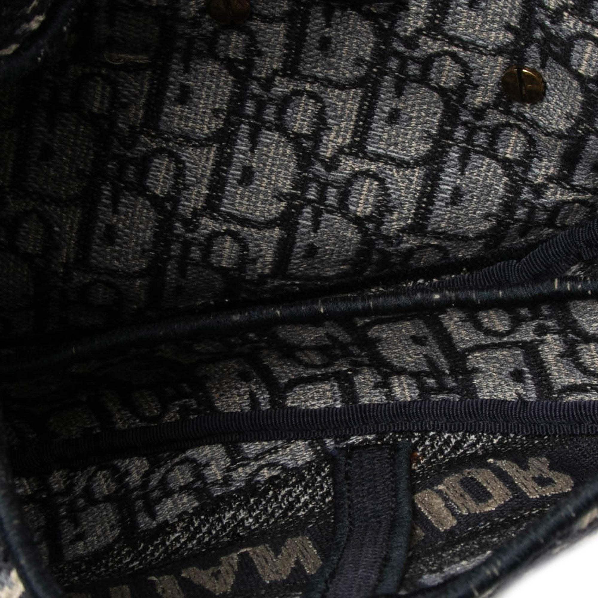 Dior Oblique Embroidered Canvas Saddle Bag