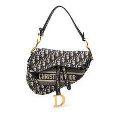 Dior Oblique Embroidered Canvas Saddle Bag