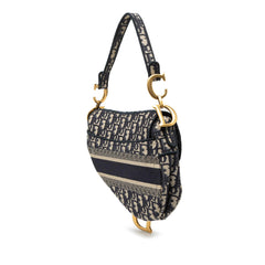Dior Oblique Embroidered Canvas Saddle Bag