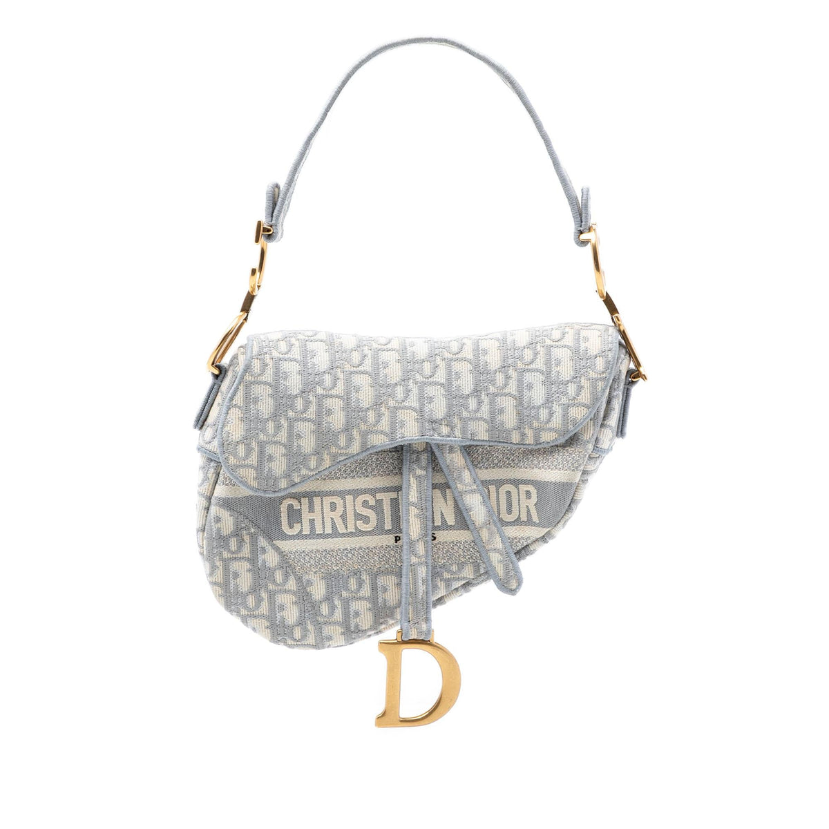 Dior Oblique Embroidered Canvas Saddle Bag