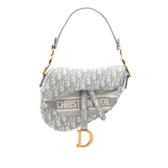 Dior Oblique Embroidered Canvas Saddle Bag