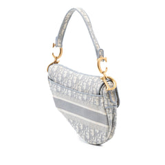 Dior Oblique Embroidered Canvas Saddle Bag