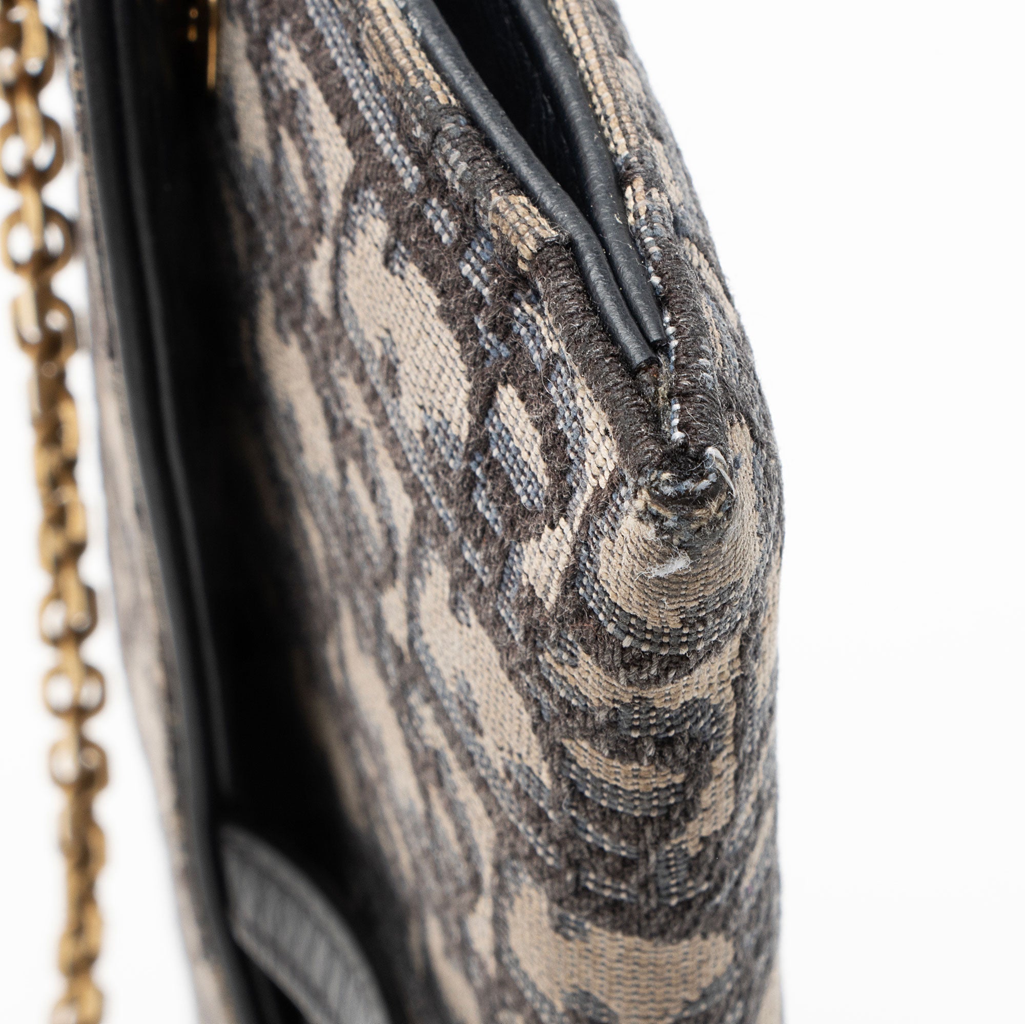 Dior Oblique Saddle Chain Wallet Crossbody