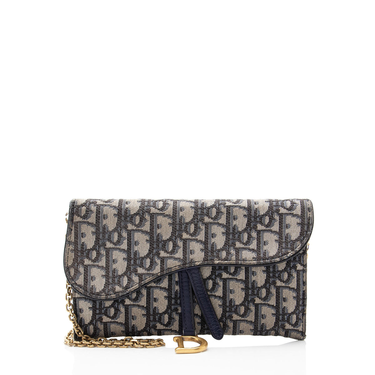 Dior Oblique Saddle Chain Wallet Crossbody