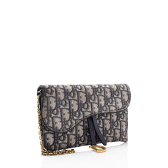 Dior Oblique Saddle Chain Wallet Crossbody
