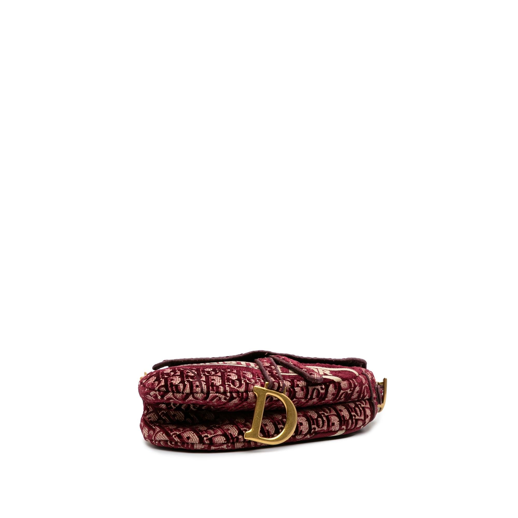 Dior Oblique Velvet Embroidered Saddle Bag