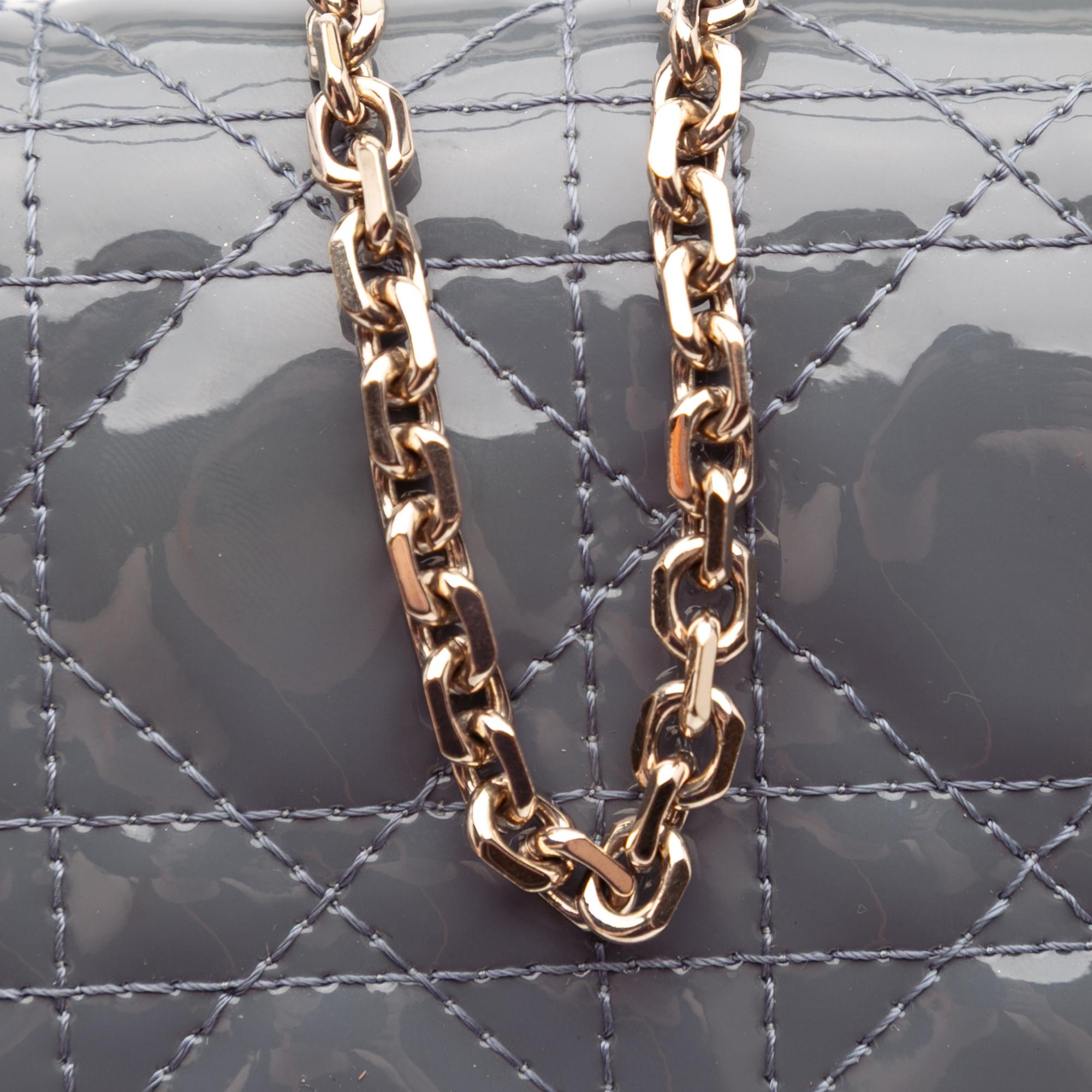 Dior Patent Cannage Lady Dior Wallet On Chain