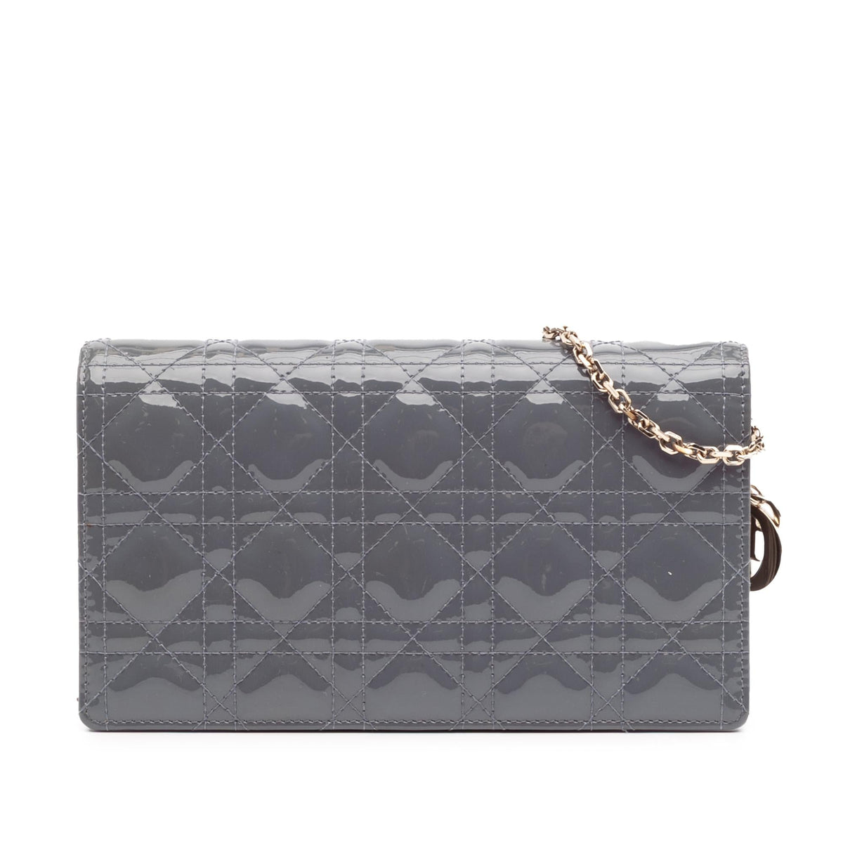 Dior Patent Cannage Lady Dior Wallet On Chain