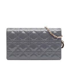 Dior Patent Cannage Lady Dior Wallet On Chain