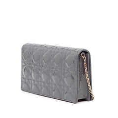 Dior Patent Cannage Lady Dior Wallet On Chain