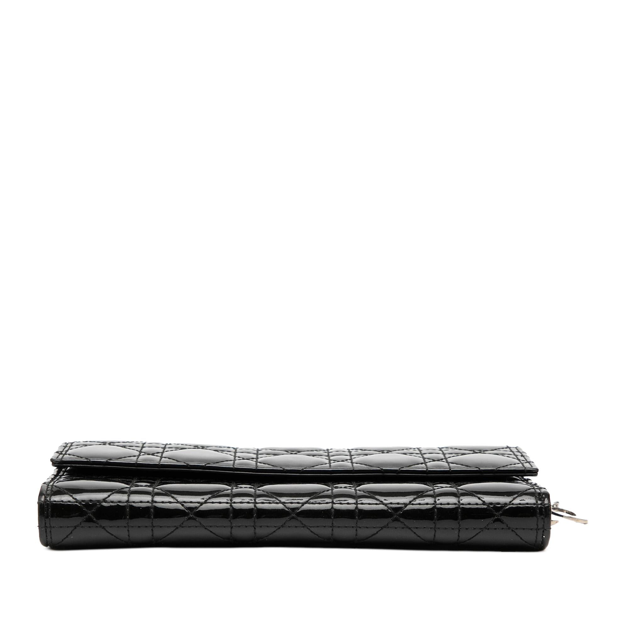 Dior Patent Cannage Lady Dior Wallet On Chain